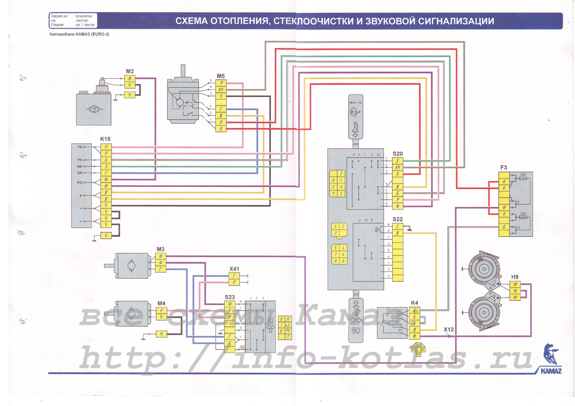 Схема подключения стеклоочистителя КАМАЗ 5320