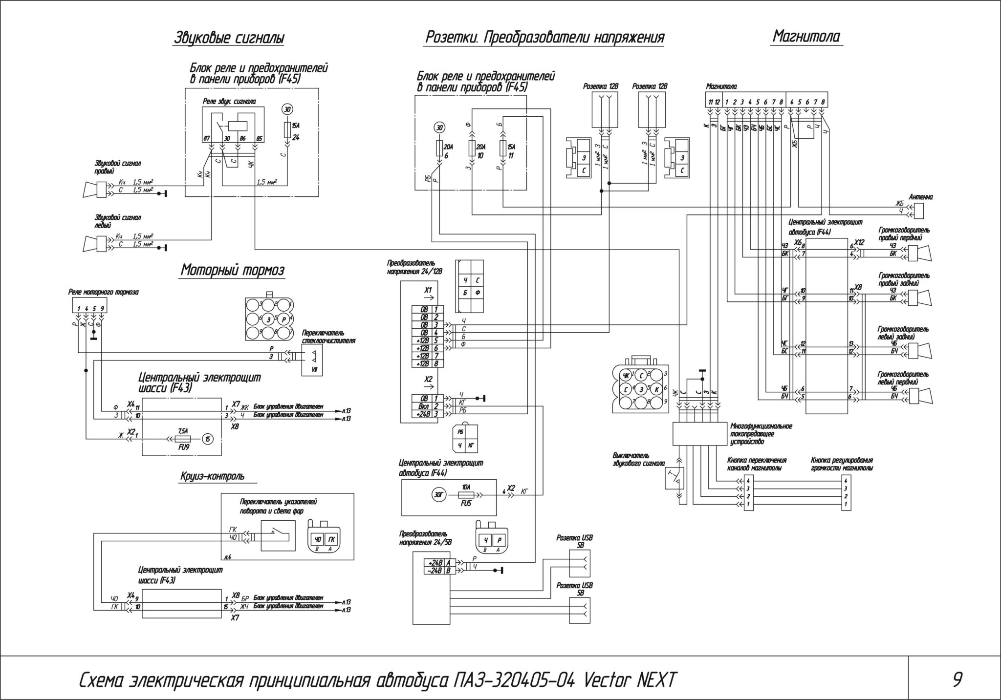 Комбинация приборов паз 12в схема подключения